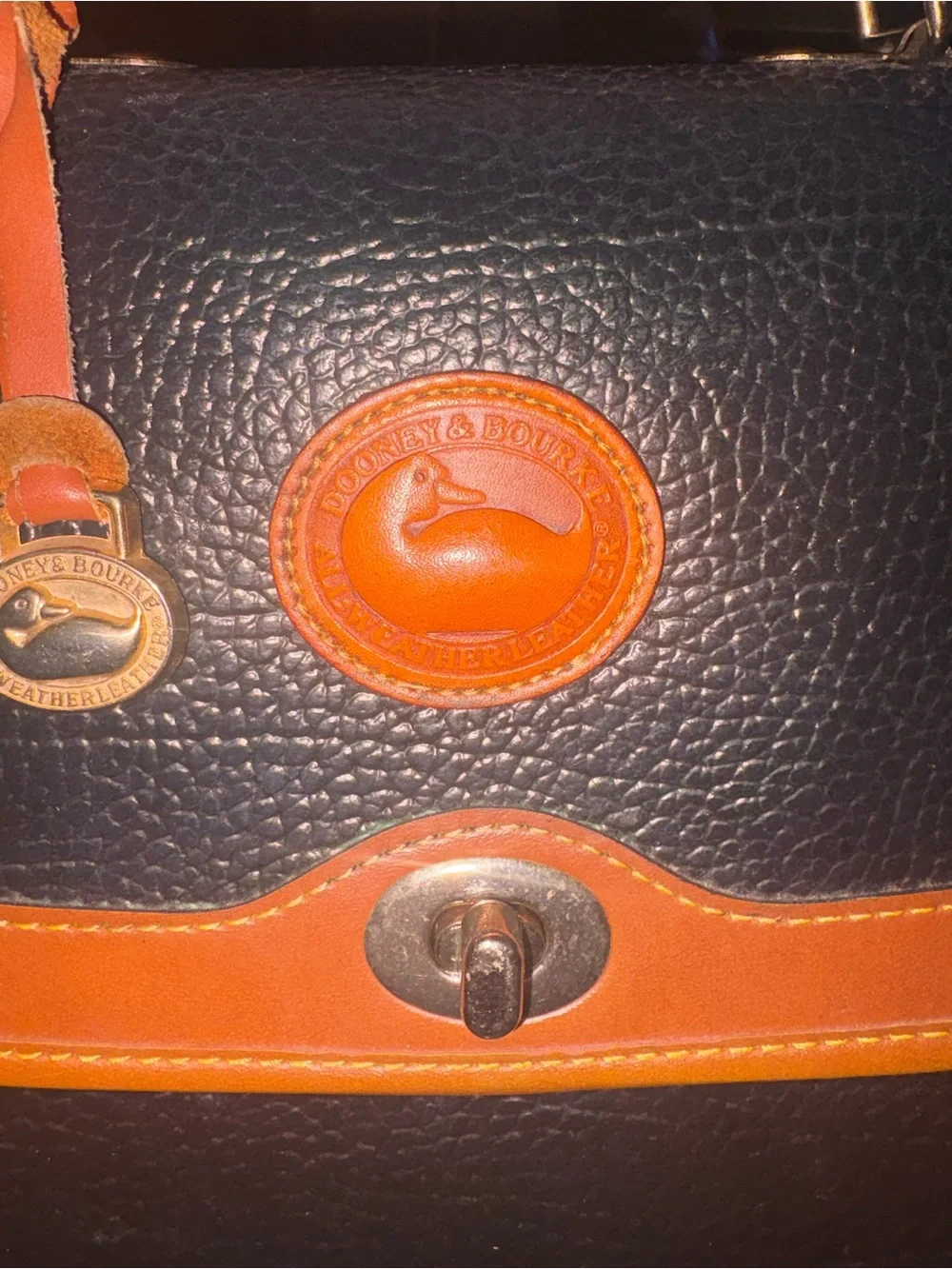 Dooney & Bourke Dark Brown and Tan Leather Briefcase Satchel